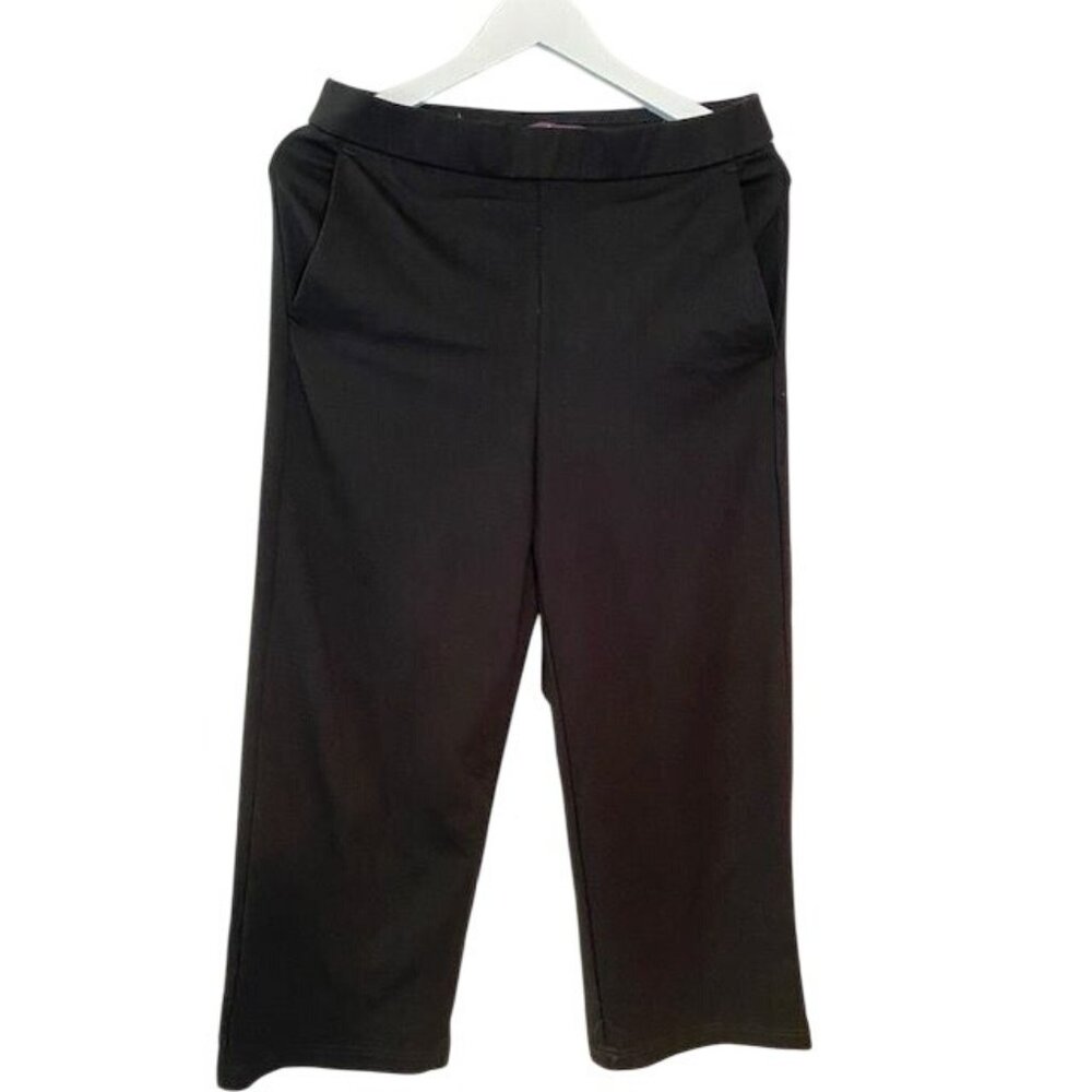 Gloria Vanderbilt Medium Black Pull-on Stretch Knit Cropped Pant w/ Pockets NWT